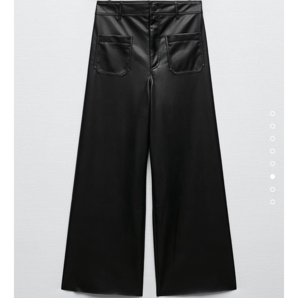 Zara Marine Straight Faux Leather Pants
